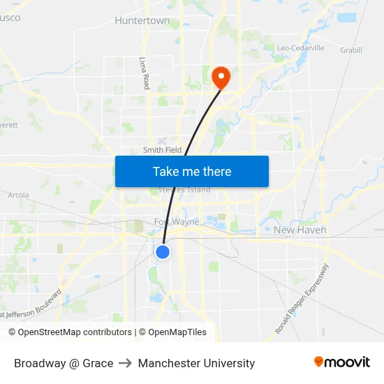 Broadway @ Grace to Manchester University map