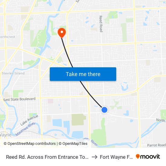 Reed Rd. Across From Entrance To Regency Apts. (Sb) to Fort Wayne Fireworks map