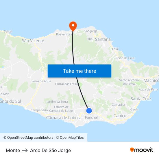 Monte to Arco De São Jorge map