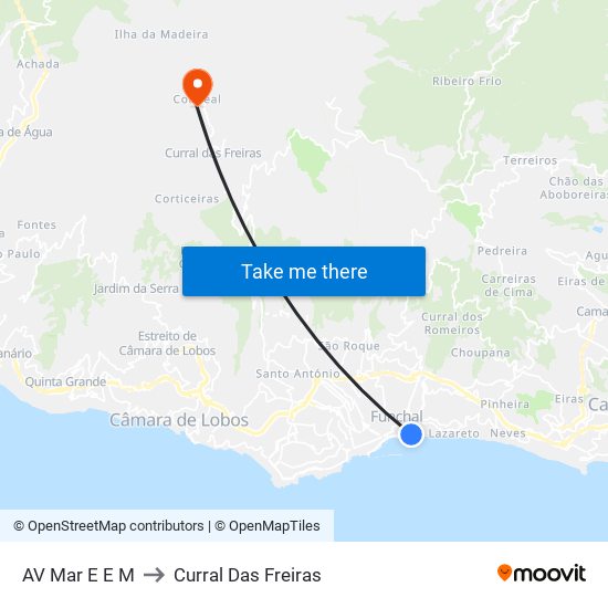 AV Mar  E E M to Curral Das Freiras map