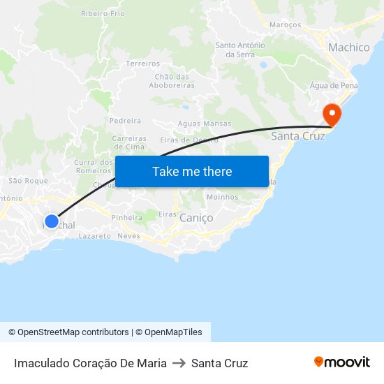 Imaculado Coração De Maria to Santa Cruz map