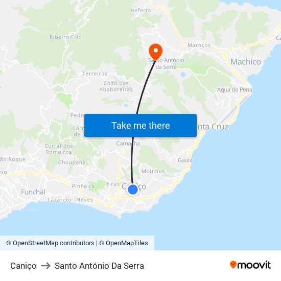 Caniço to Santo António Da Serra map