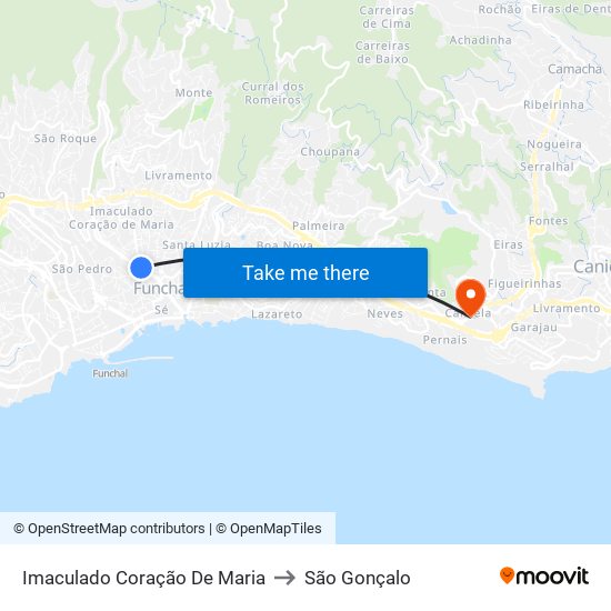 Imaculado Coração De Maria to São Gonçalo map