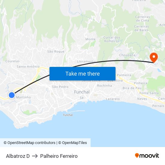 Albatroz  D to Palheiro Ferreiro map