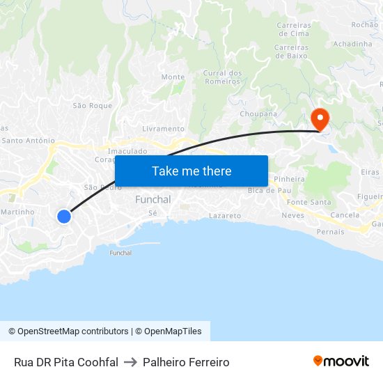 Rua DR Pita  Coohfal to Palheiro Ferreiro map