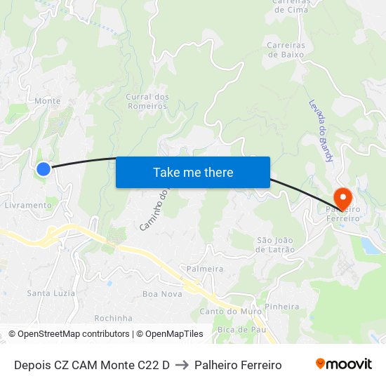 Depois CZ CAM Monte C22 D to Palheiro Ferreiro map