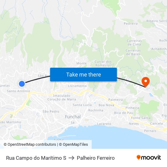 Rua Campo do Marítimo  S to Palheiro Ferreiro map