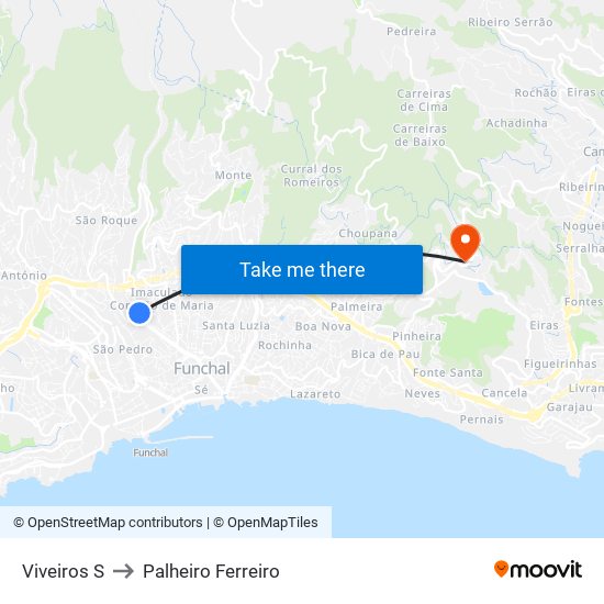 Viveiros  S to Palheiro Ferreiro map