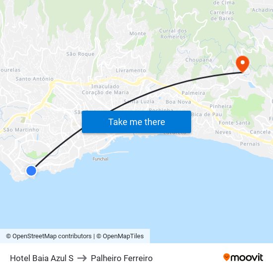 Hotel Baia Azul  S to Palheiro Ferreiro map