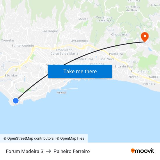 Forum Madeira  S to Palheiro Ferreiro map