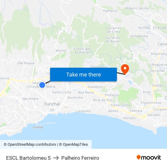 ESCL Bartolomeu  S to Palheiro Ferreiro map