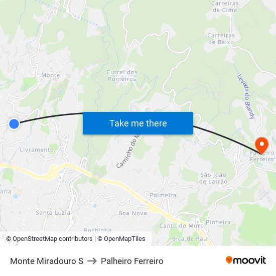 Monte  Miradouro  S to Palheiro Ferreiro map