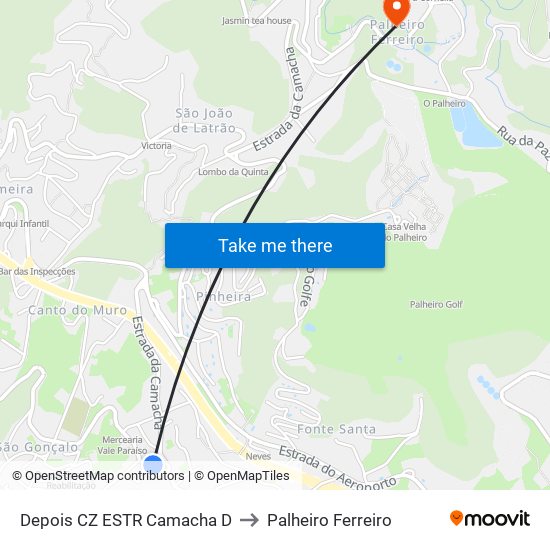 Depois CZ ESTR Camacha  D to Palheiro Ferreiro map