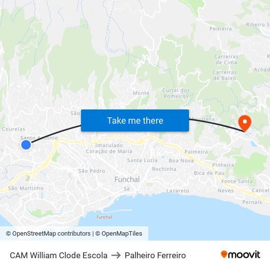 CAM William Clode  Escola to Palheiro Ferreiro map