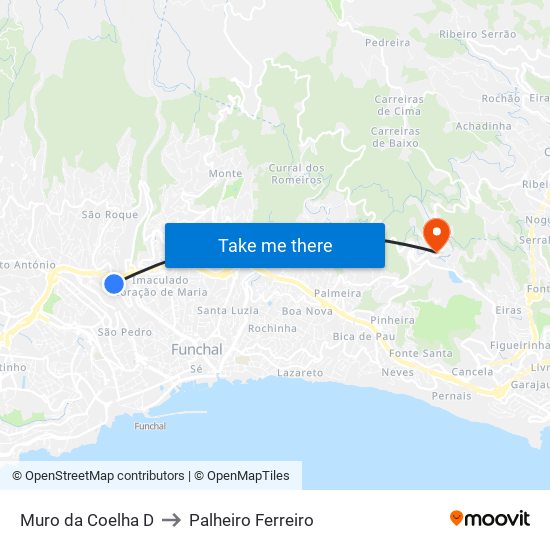 Muro da Coelha  D to Palheiro Ferreiro map