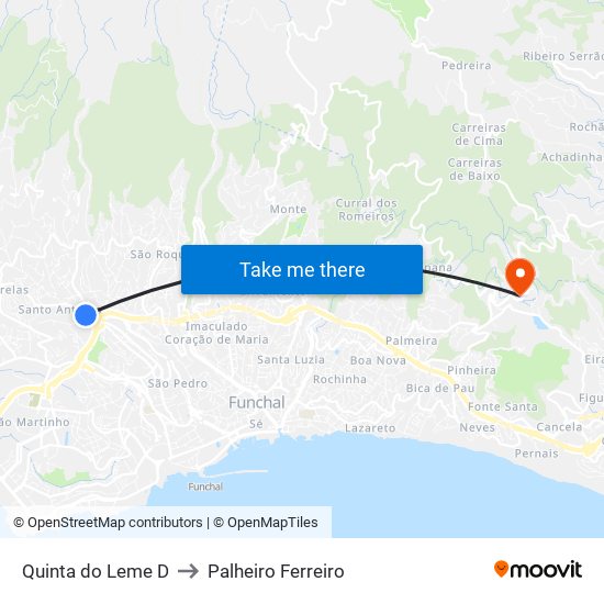 Quinta do Leme  D to Palheiro Ferreiro map