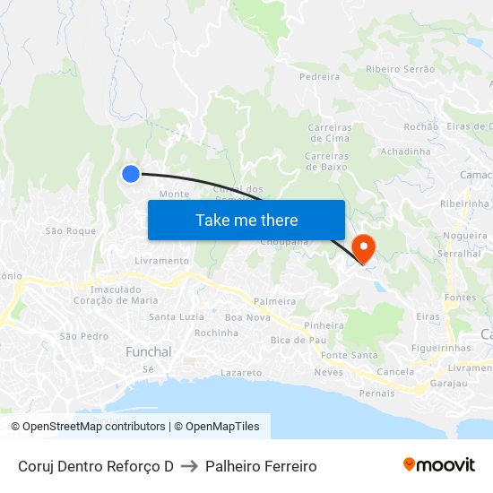 Coruj Dentro  Reforço  D to Palheiro Ferreiro map