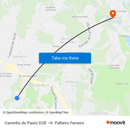 Caminho do Pasto  D2B to Palheiro Ferreiro map