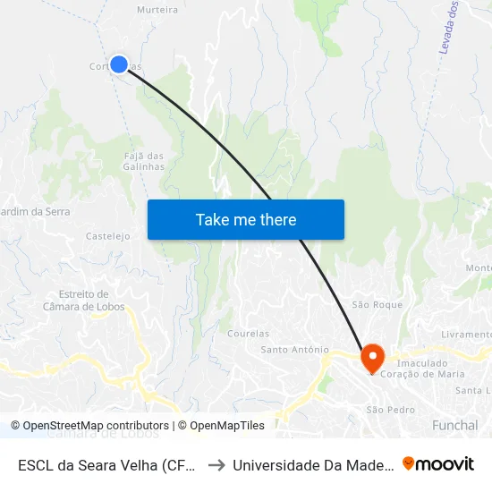 ESCL da Seara Velha (CF51) to Universidade Da Madeira map