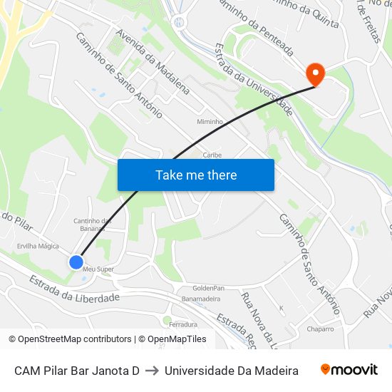 CAM Pilar  Bar Janota  D to Universidade Da Madeira map