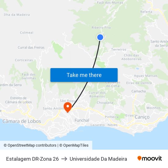 Estalagem DR-Zona 26 to Universidade Da Madeira map