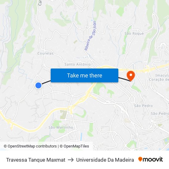Travessa Tanque  Maxmat to Universidade Da Madeira map