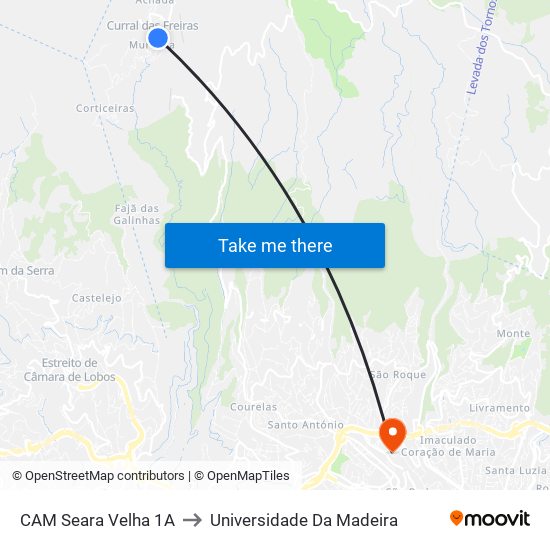 CAM Seara Velha  1A to Universidade Da Madeira map