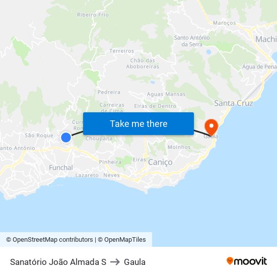 Sanatório João Almada  S to Gaula map