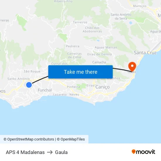 APS 4 Madalenas (687) to Gaula map