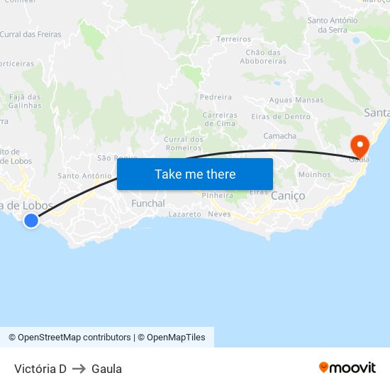 Victória  D to Gaula map