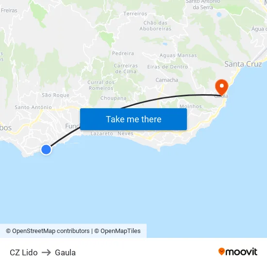 CZ Lido to Gaula map
