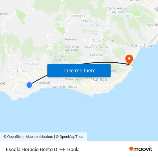 Escola Horácio Bento  D (50) to Gaula map
