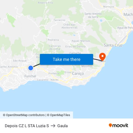 Depois CZ L STA Luzia S to Gaula map