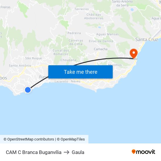 CAM C Branca  Buganvília to Gaula map