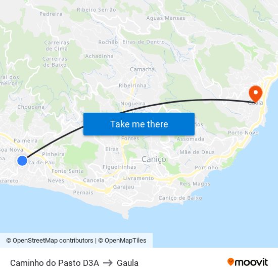Caminho do Pasto  D3A to Gaula map