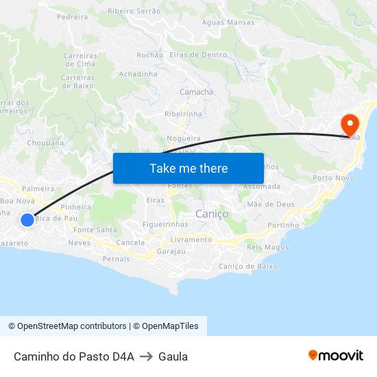 Caminho do Pasto  D4A to Gaula map