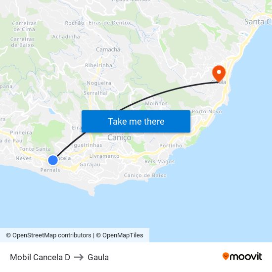 Mobil  Cancela  D to Gaula map