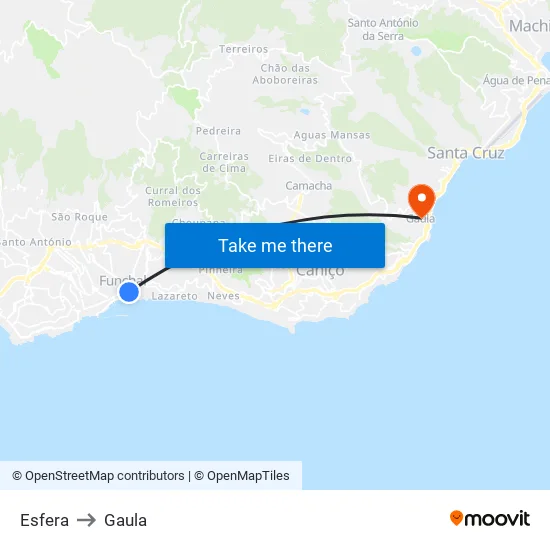 Esfera (152) to Gaula map