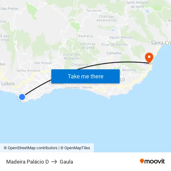 Madeira Palácio  D to Gaula map