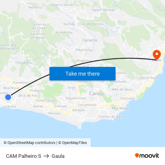 CAM Palheiro  S to Gaula map