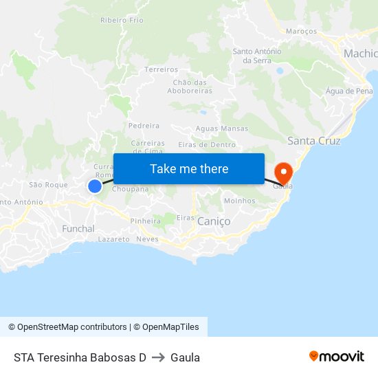STA Teresinha  Babosas  D to Gaula map