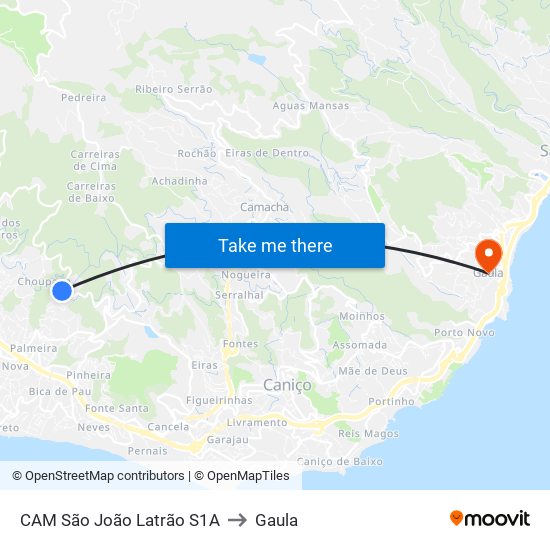 CAM São João Latrão  S1A to Gaula map