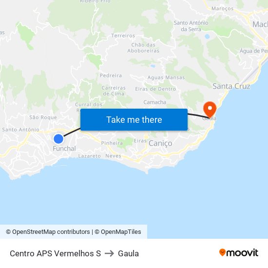 Centro  APS Vermelhos  S to Gaula map