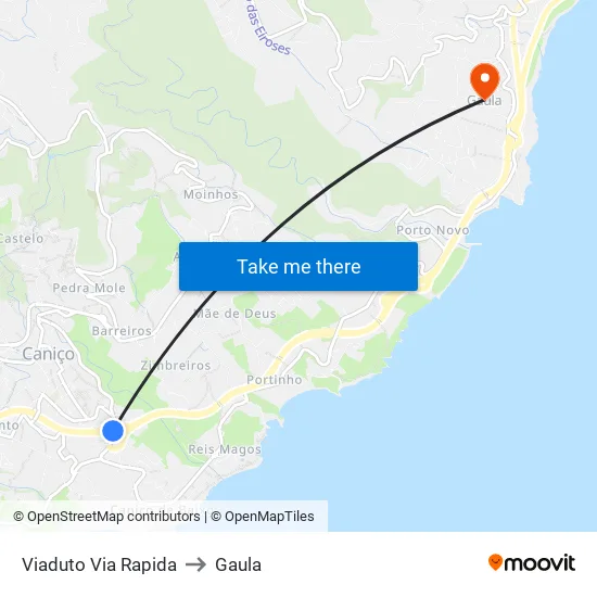 Viaduto Via Rapida to Gaula map