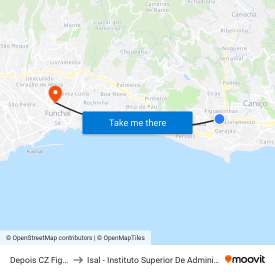 Depois CZ Figueirinhas to Isal - Instituto Superior De Administração E Línguas map