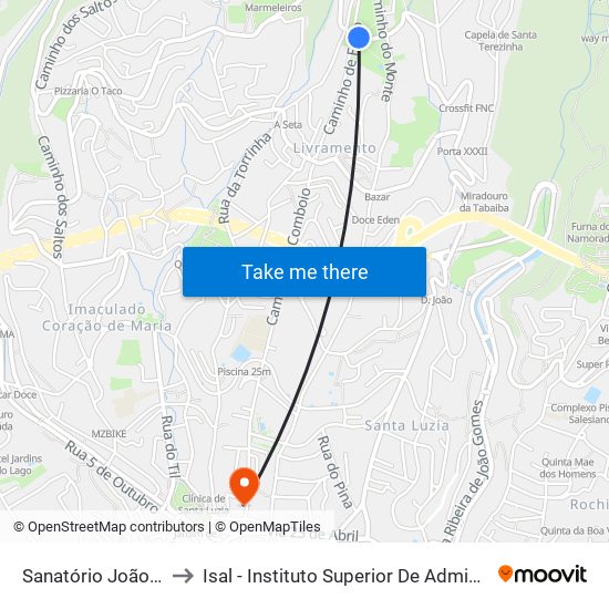 Sanatório João Almada  S to Isal - Instituto Superior De Administração E Línguas map