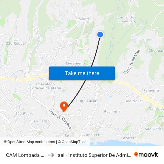 CAM Lombada  Serragem  S to Isal - Instituto Superior De Administração E Línguas map