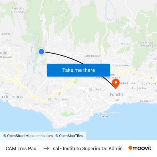 CAM Três Paus  Escola  D to Isal - Instituto Superior De Administração E Línguas map