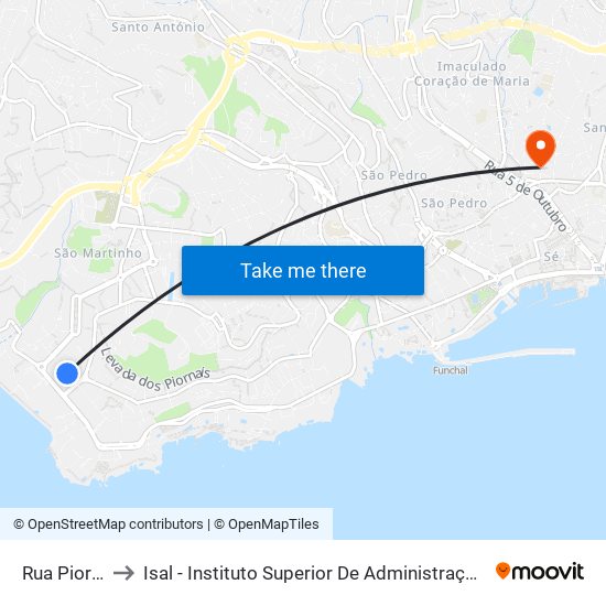 Rua Piornais to Isal - Instituto Superior De Administração E Línguas map