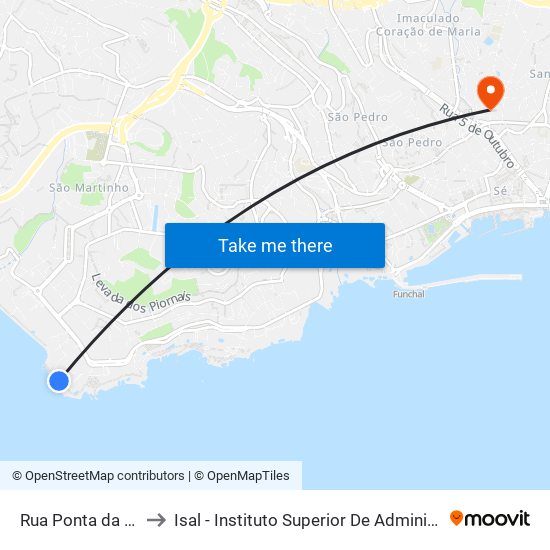 Rua Ponta da Cruz  S2A to Isal - Instituto Superior De Administração E Línguas map